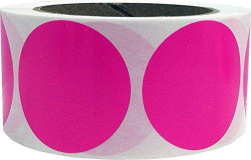 Hot Pink Color Coding Labels for Organizing Inventory 2 Inch Round Circle Dots 500 Total Adhesive Stickers On A Roll