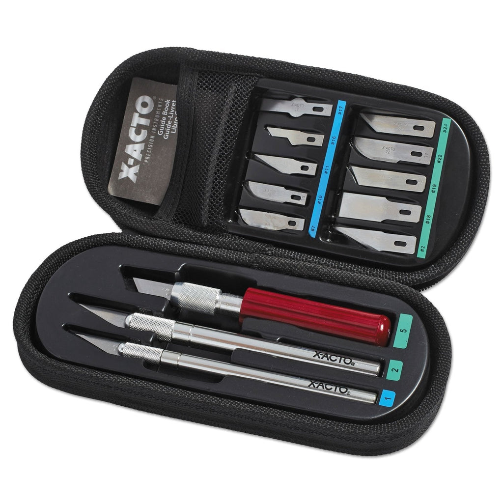 X-ACTO Compression Basic Knife Set, Great for Arts and Crafts, including Pumpkin Carving Basic Knife Set (Soft Case)