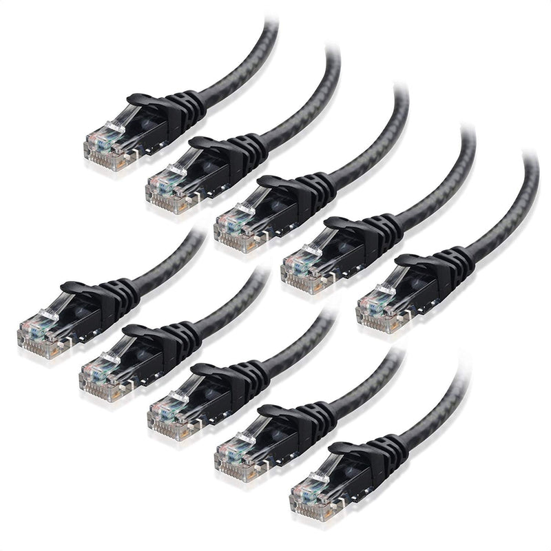Cable Matters 10-Pack Snagless Short Cat 6 Ethernet Cable 3 ft (Cat 6 Cable, Cat6 Cable, Internet Cable, Network Cable) in Black 3 Feet