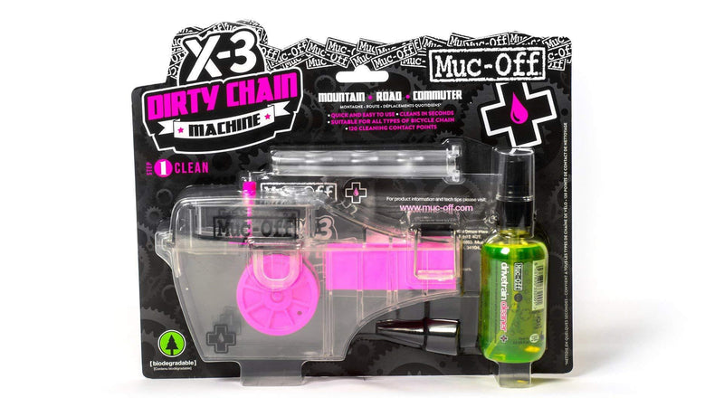 Muc Off X-3 Dirty Chain Machine - Bicycle Chain Cleaning Device for A Deep and Effective Clean - Includes 75ml Bio Drivetrain Cleaner Bottle