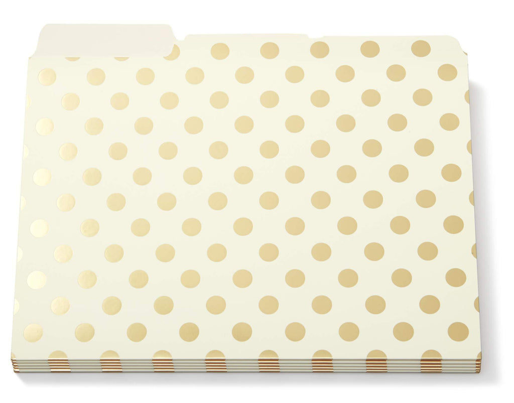 Kate Spade Gold Foil Dots File Folders set of 6