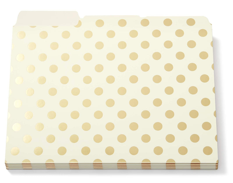 Kate Spade Gold Foil Dots File Folders set of 6