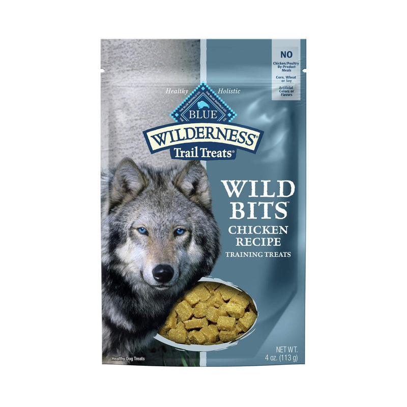 Blue Buffalo Wilderness Trail Treats Wild Bits Grain Free Soft-Moist Training Dog Treats Chicken 4 Ounce (Pack of 1)