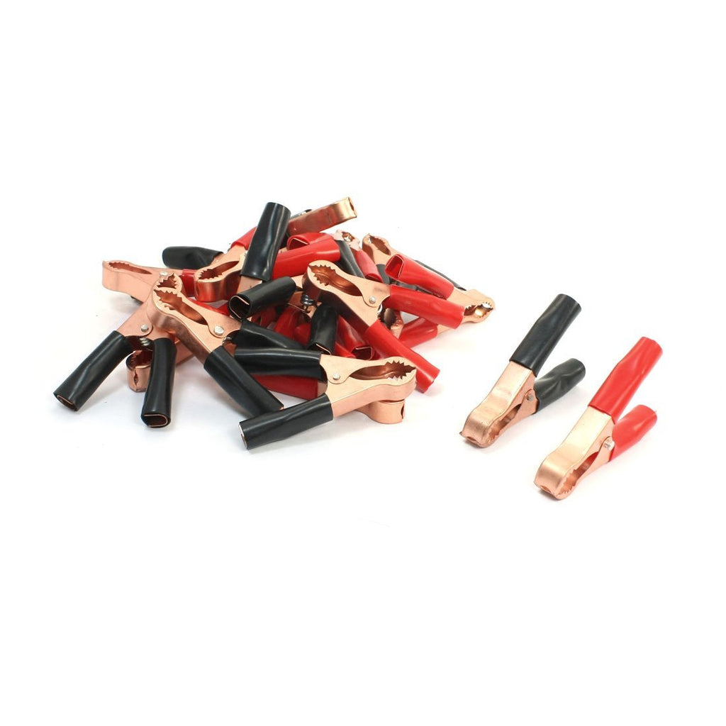 uxcell 20Pcs Black Red 50A Spring Loaded Truck Battery Alligator Clamp Clip