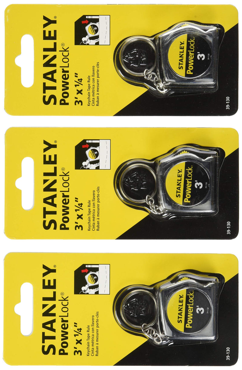 STANLEY Hand Tools 39-130 3' PowerLock Key Tape Rule - 3 Pack