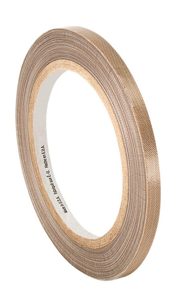 3M 5453 0.188" x 36yd Brown PTFE Glass Cloth Tape -100 to 500 Degrees F Performance Temperature, 0.0082" Thick