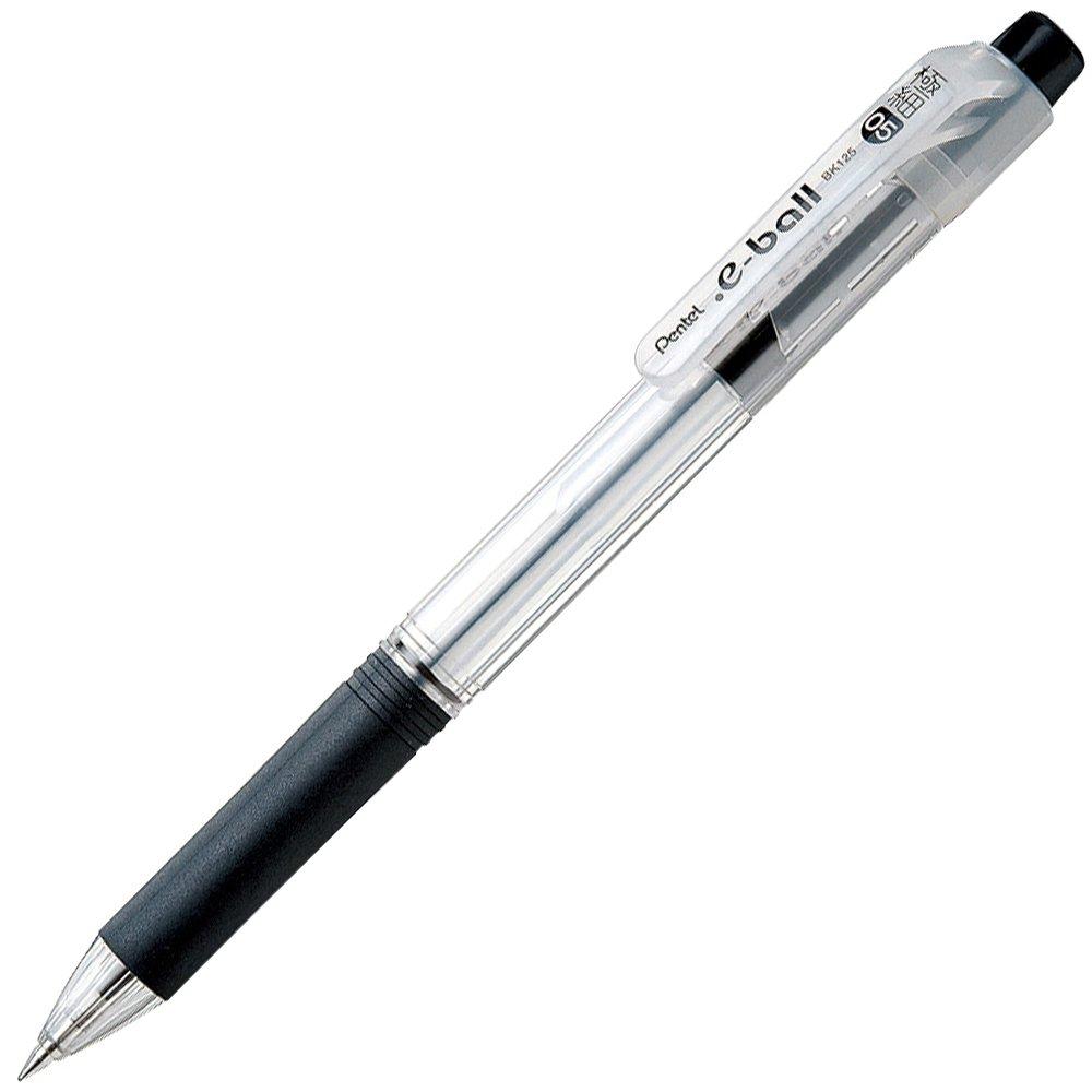 Pentel dot E-ball oil-based ballpoint pen 0.5mm, Black, 5 pens per Pack