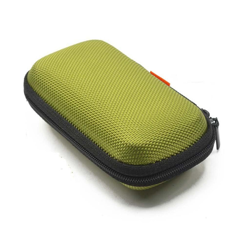 GLCON Rectangle Shaped Portable Protection Hard EVA Case,Mesh Inner Pocket,Zipper Enclosure Durable Exterior,Lightweight Universal Carrying Bag Wired/Bluetooth Headset Charger Change Purse (Green) Green