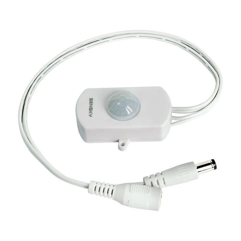 Sensky BS010W DC 12V to 30V 3A Mini Pir Motion Sensor Switch,Occupancy Sensor Switch for Gun Safe, Kitchen Cabinet, Pantry, Closet led lighting (White-Without Light Sensor)