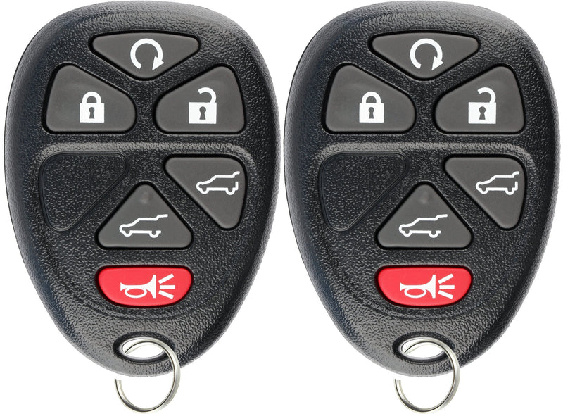 KeylessOption Keyless Entry Remote Control Car Key Fob Replacement for OUC60221, 15913427 (Pack of 2) black