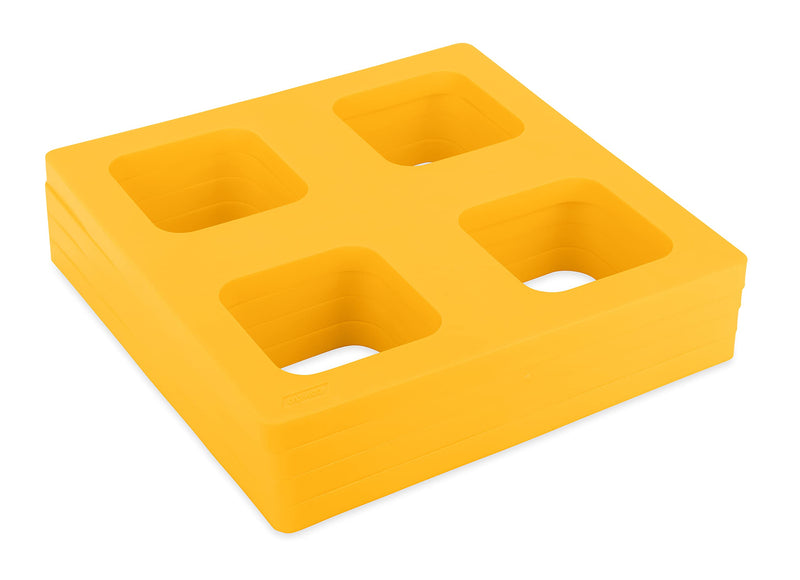 Camco Durable Leveling Block Caps - Securely Fits on Top of Your Leveling Blocks to Create An Even Surface Without Increasing Stack Height - 4 Pack (44500) , Yellow Leveling Block Caps - 4 Pack Standard Packaging