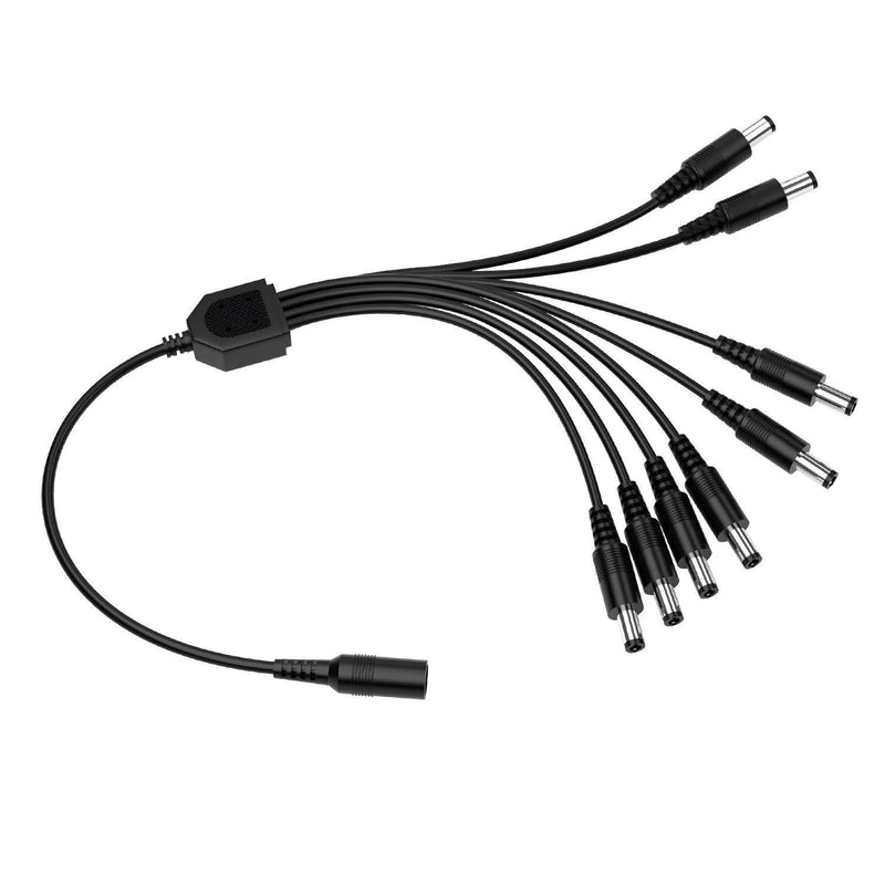 ZOSI DC 1 Female to 8 Male Output Power Splitter Cable Y Adapter For CCTV Accessories Black 1T8