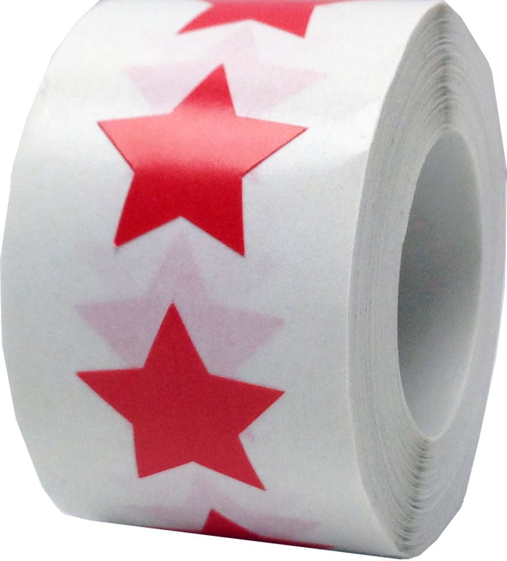 Red Star Shape Stickers 0.75 Inch 500 Adhesive Labels