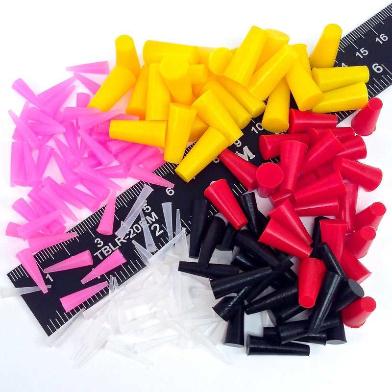 175 Piece Powder Coating Plugs High Temp Silicone Rubber Tapered Stopper Kit