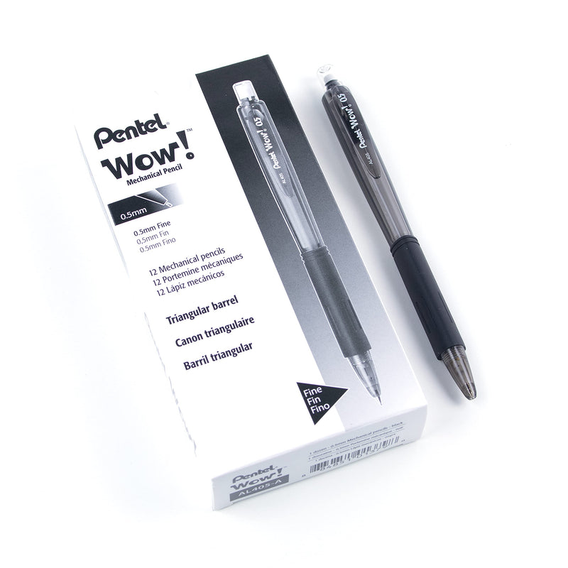 Pentel 0.7mm Wow Mechanical Pencil with Black Barrel, Box of 12 (AL407A)