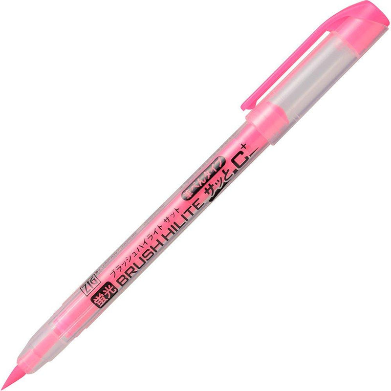 Kuretake ZIG Brush highlight quick and C + fluorescent pink BHSC-55-112