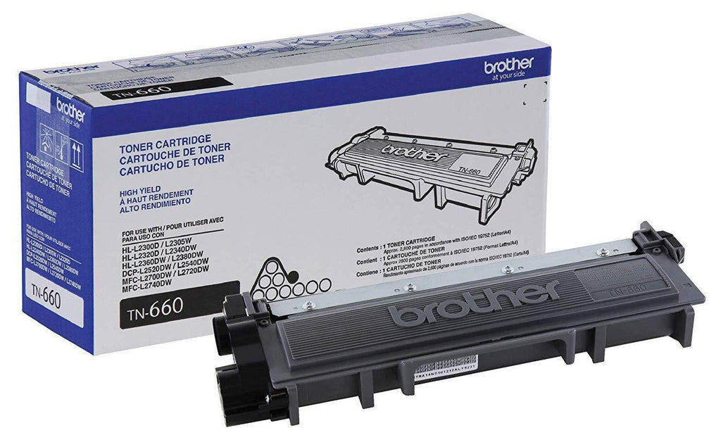 Brother Genuine High Yield Toner Cartridge, TN660, Replacement Black Toner, Page Yield Up To 2,600 Pages, Amazon Dash Replenishment Cartridge 1 Pack TN660 Black Toner Standard Packaging