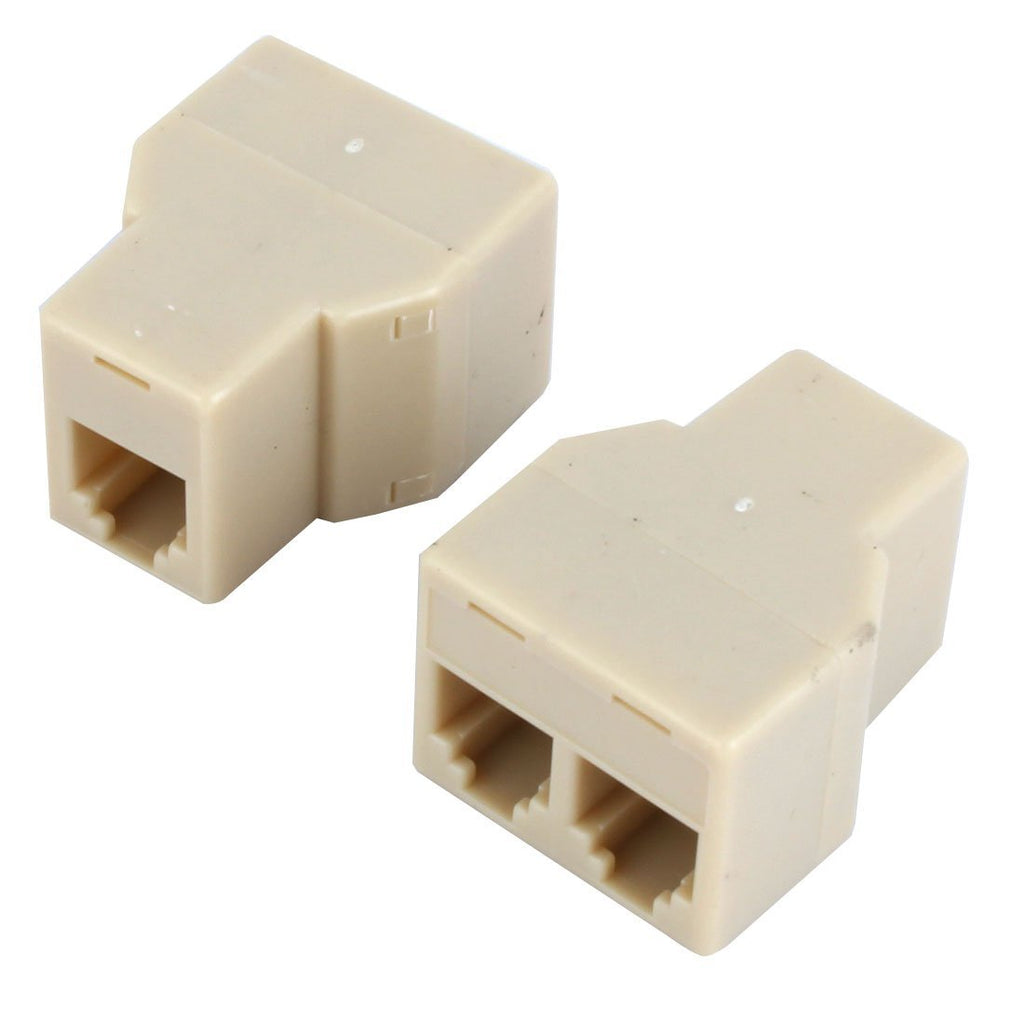 uxcell 2 Pcs RJ11 6P4C 1 to 2 Female Telephone Modular Splitter Joiner