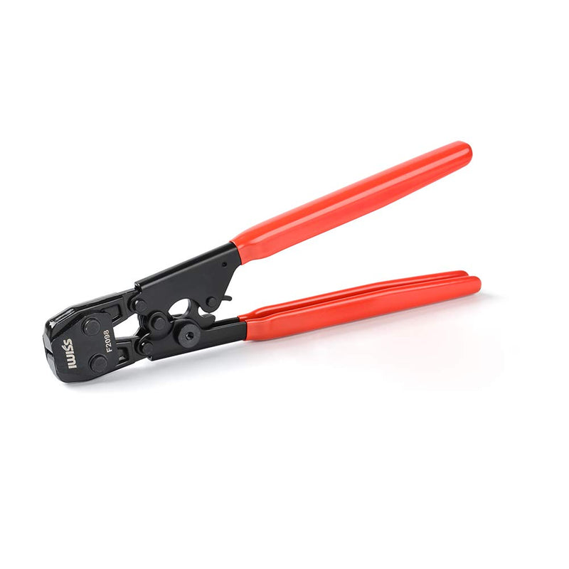 IWISS Ratcheting PEX Cinch Tool for Fastening Stainless Clamps from 3/8-Inch to 1-Inch with Calibration Gauge Suits ASTM F2098 and Non F2098 Ear Hose Clamps Clamp Tool