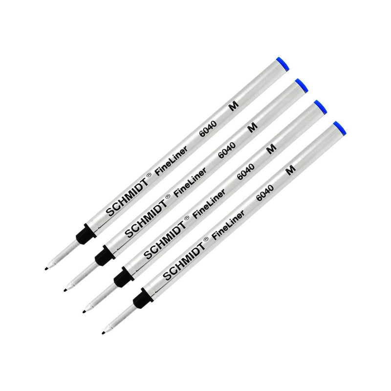 4 Pack - Schmidt 6040 FineLiner Fiber Tip Metal Refill - Blue Ink