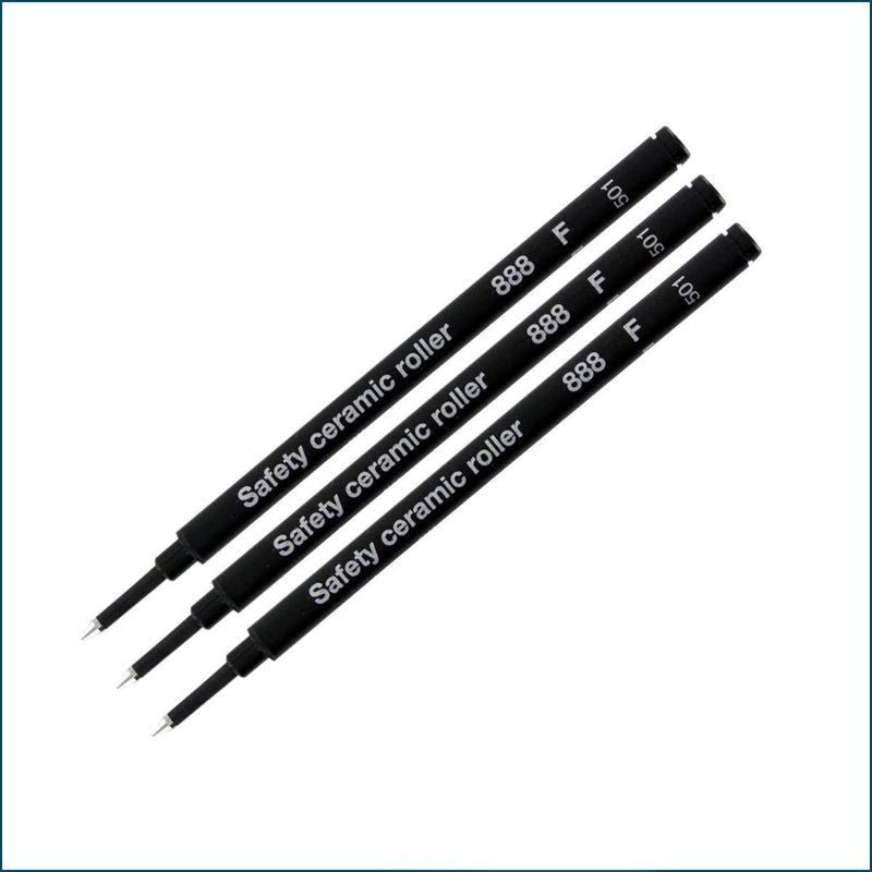 3 Pack - Schmidt 888 Black Fine Rollerball Refill