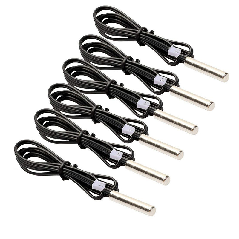 HiLetgo 6pcs NTC Temperature Sensor 5K + 10K 1% NTC B3950 Waterproof Probe Thermistor Accuracy Temperature Sensor Precision Temperature Probe 1M