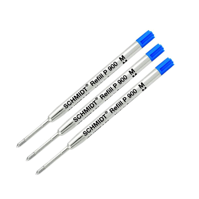 3 Pack - Ink Refill Blue Medium Schmidt P900 Parker Style Ballpoint Refill