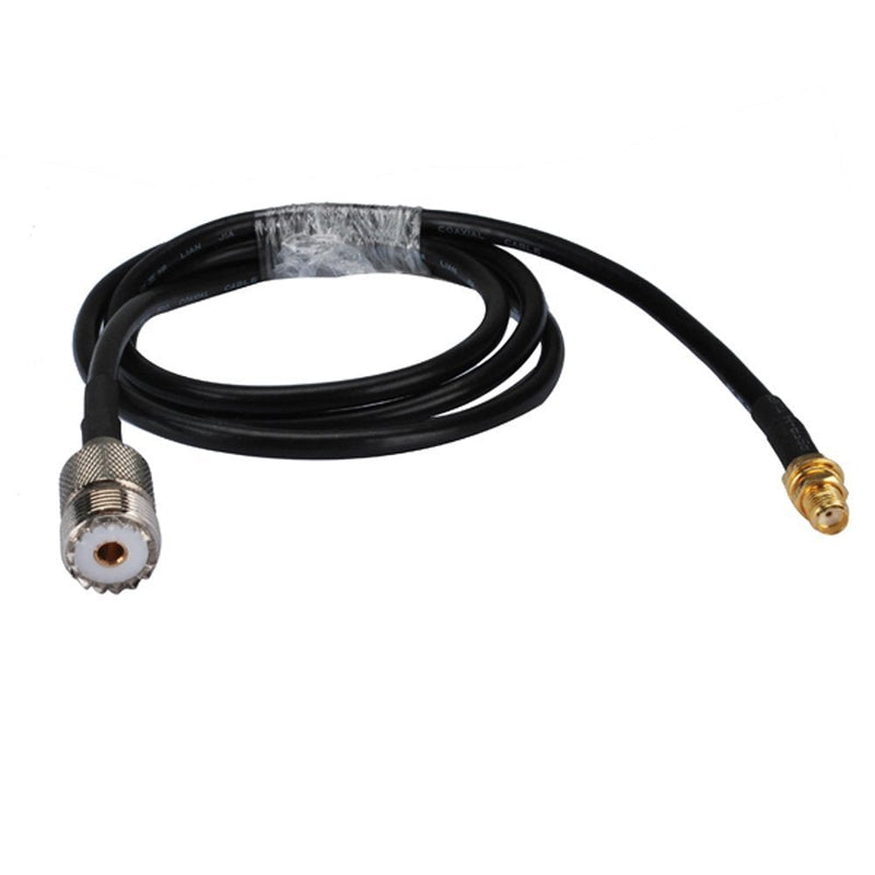 DHT Electronics Handheld Antenna Cable for Wouxun Baofeng Quasheng Linton - Adapter for UHF Base and Mobile Antennas - SMA Female to UHF SO-239 Female Connectors 3FT