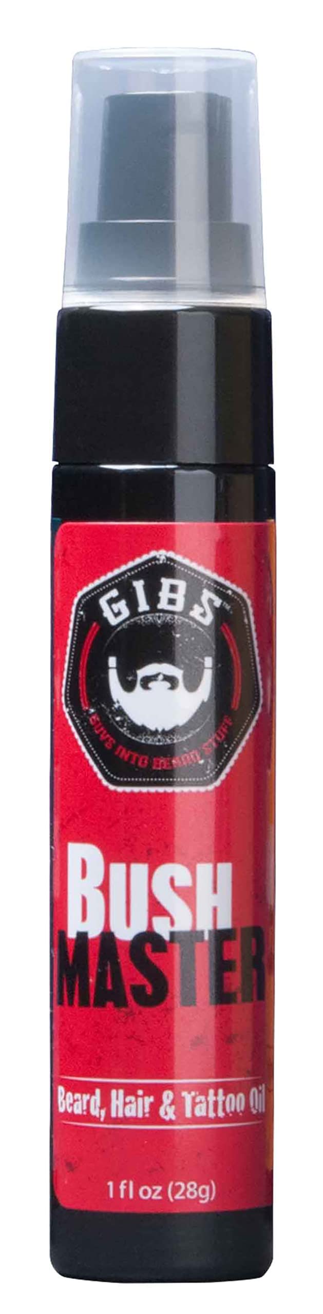 GIBS Grooming Bush Master Beard, Hair & Tattoo Oil- All-Natural with Nutmeg, Leather, Vanilla & Musk Scent- Softens & Strengthens Beard Growth, Moisturizes Skin, 1 Oz. 1 Ounce (Pack of 1) Nutmeg, Leather, Vanilla and Musk