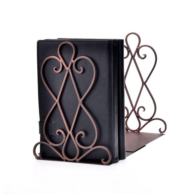 Artkingdome 1 Pair Luxury Old School Bookends Retro Organizer Books End Stand Desk Holder Racks Non-Skid Bookcase Library Decorative Bookend Gift w/Padding