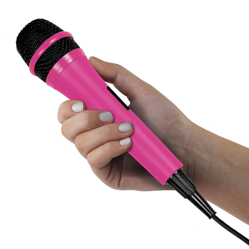 Singing Machine SMM205P Karaoke Machine Uni-Directional Dynamic Microphone with 10-Foot Cord Pink