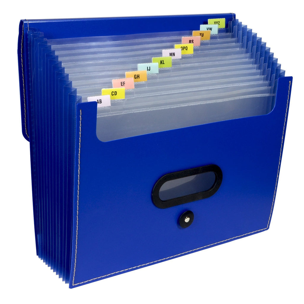 C-Line 13-Pocket Letter Size Ladder Expanding File, Blue (48015)