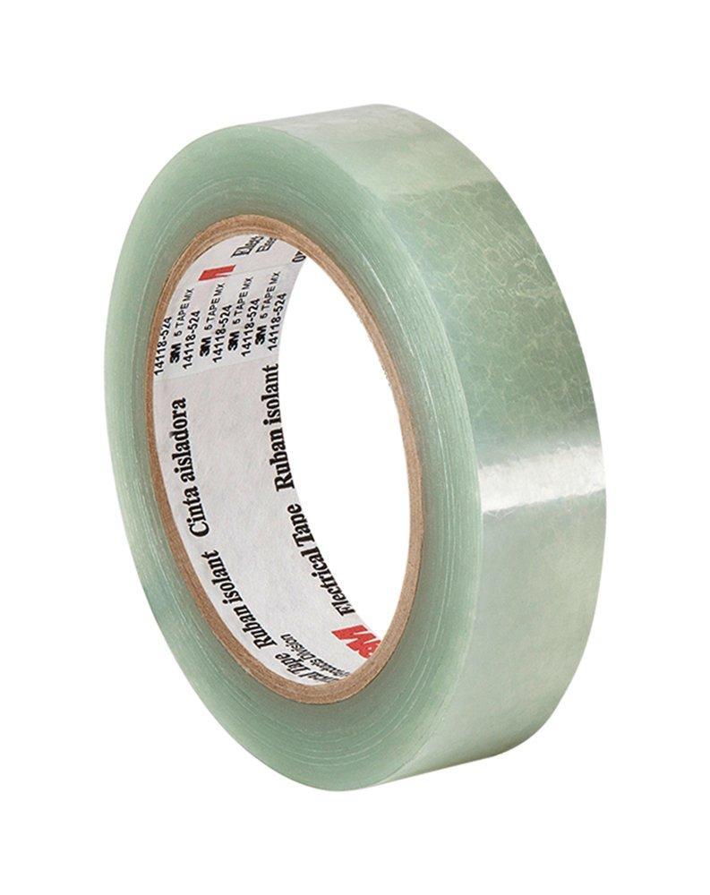 3M 5 Translucent Clear Polyester Electrical Tape, 1" Width x 72yd Length (1 roll)