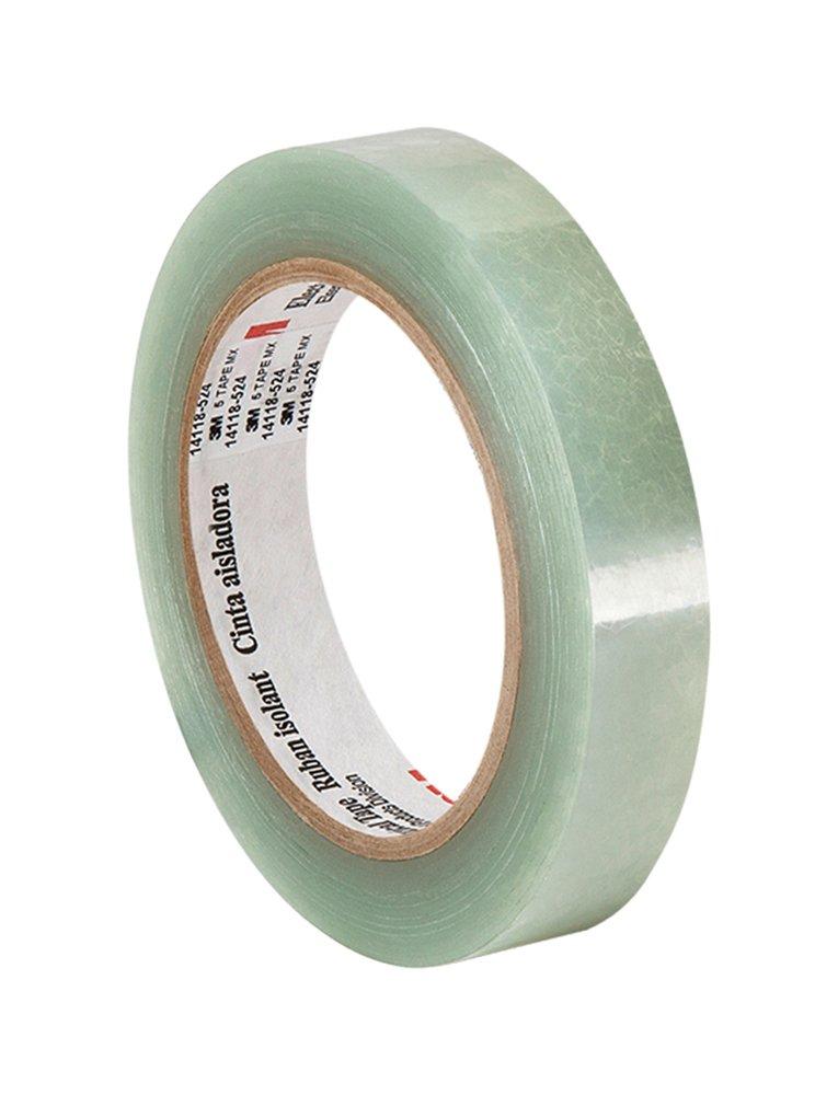 3M - 5 0.94" x 72yd 5 Translucent Clear Polyester Electrical Tape, 0.94" width x 72yd length (1 roll) 72 Yards 0.94 inches 1