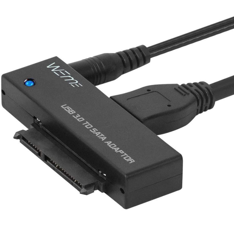 WEme USB 3.0 to SATA Converter Adapter for 2.5 3.5 Inch Hard Drive Disk SSD HDD, Power Adapter and USB 3.0 Cable Included USB-A Adapter with power supply