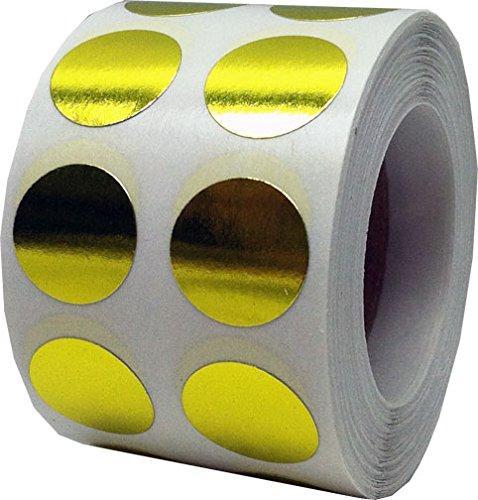 Metallic Gold Color Coding Labels for Organizing Inventory 0.50 Inch Round Circle Dots 1,000 Total Adhesive Stickers On A Roll