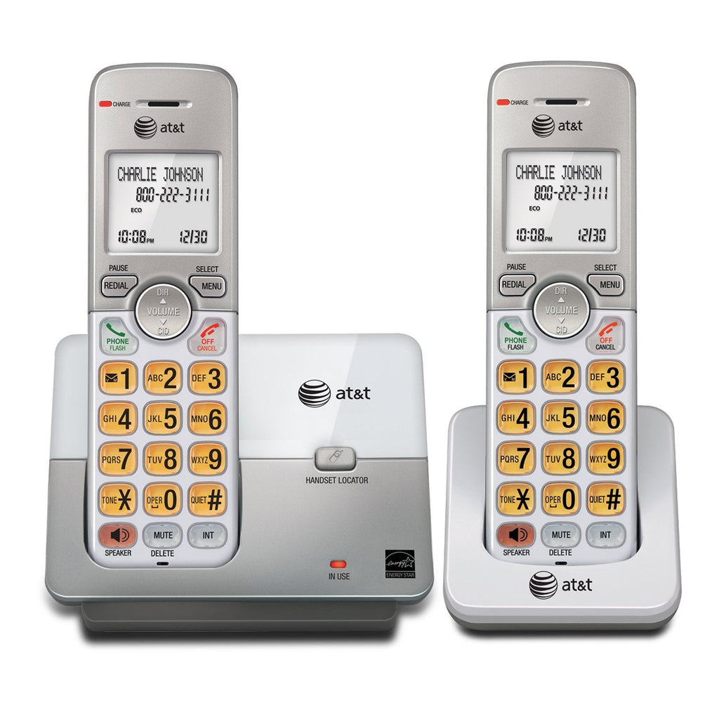 AT&T EL51203 DECT 6.0 Phone with Caller ID/Call Waiting, 2 Cordless Handsets, Silver 2 Handsets