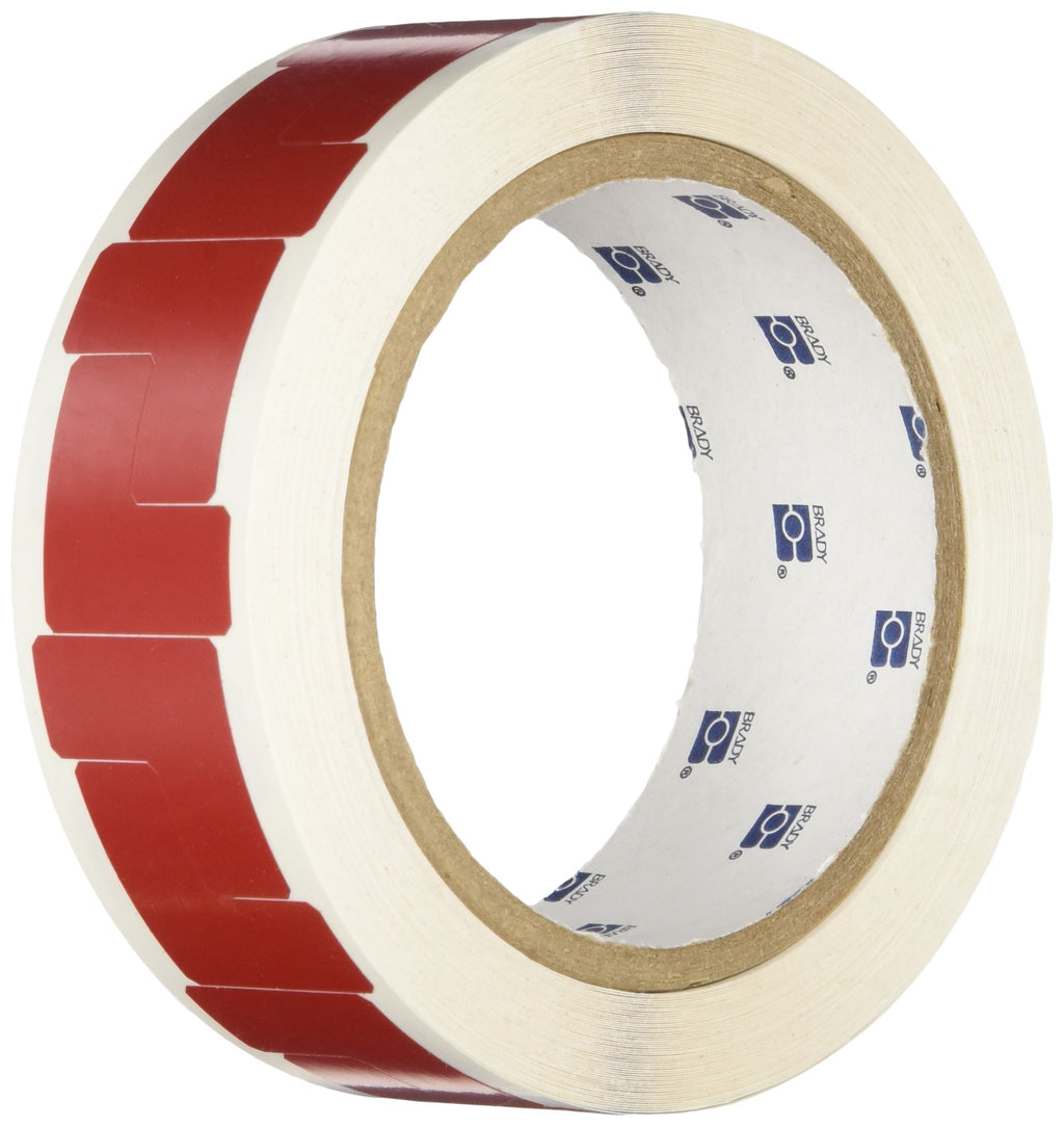 Brady 121413 Marking Tape, Vinyl, 1" W x 1" H, Red (Pack of 750)