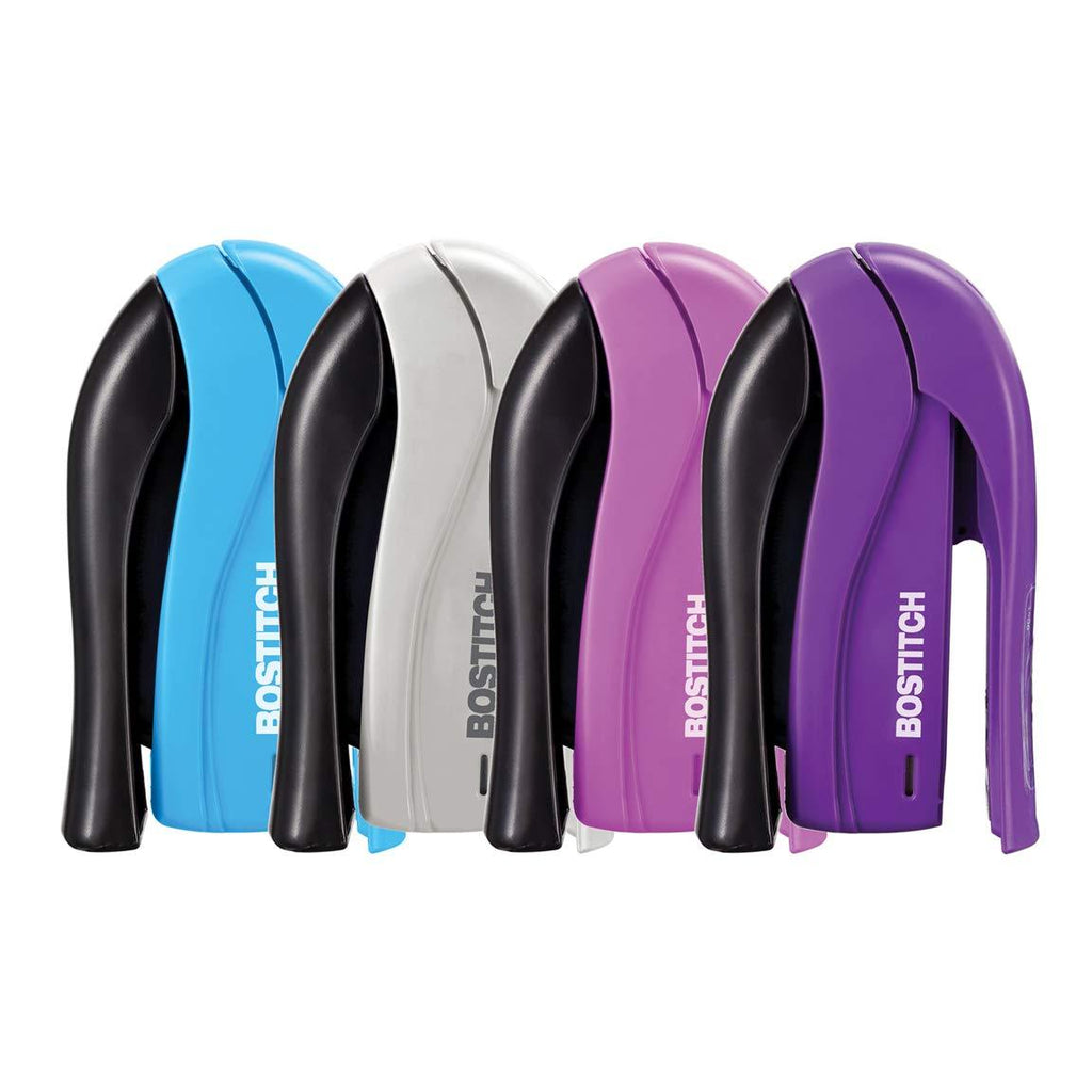 Bostitch Office inSHAPE15 Stapler - One Finger, No Effort, Spring Powered Stapler - Assorted Colors, No Color Choice (1450)