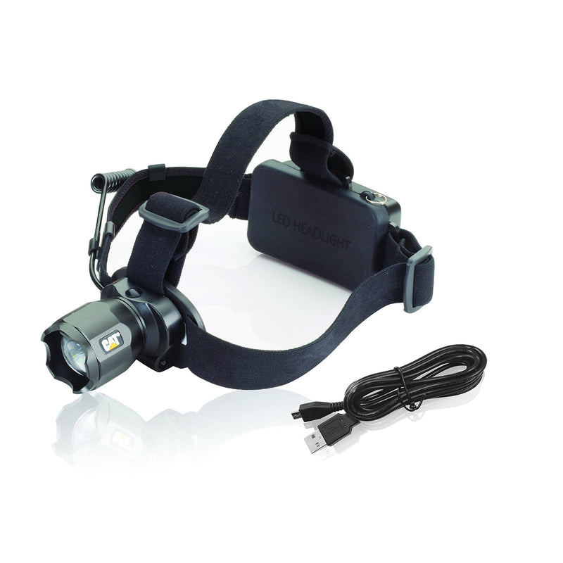 Cat CT4205 380 Lumen Rechargeable CREE LED Focusing Headlamp with Adjustable Angle Head (Black), Small