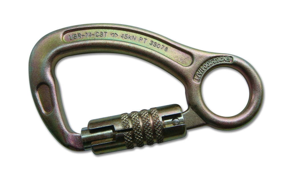 ProClimb USR-14-C3T Triple Lock Steel Carabiner with Integral Eye, 139 mm x 77 mm