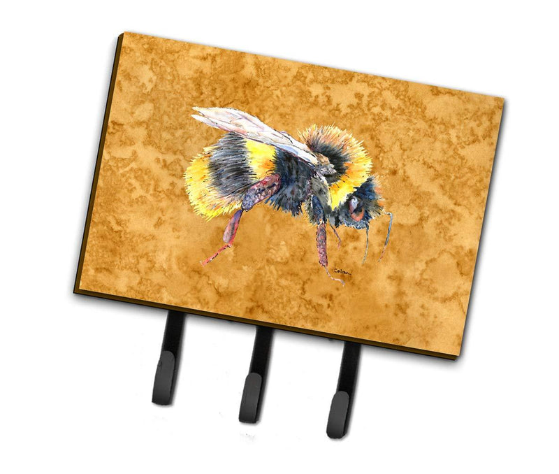 Caroline's Treasures 8850TH68 Bee on Gold Leash or Key Holder, Triple, Multicolor