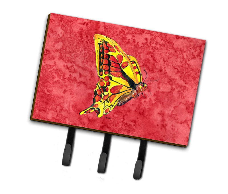 Caroline's Treasures 8862TH68 Butterfly on Red Leash or Key Holder, Triple, Multicolor