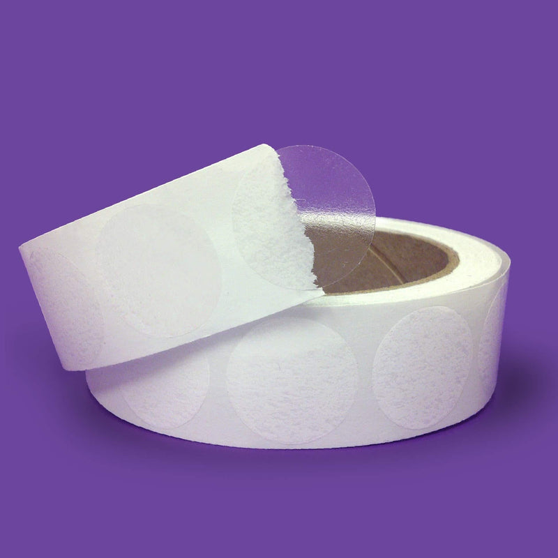 Super Gloss Clear Retail Package/Envelope Seals 1" Inch Round Circle Wafer Seal Labels 1,000 Per Roll