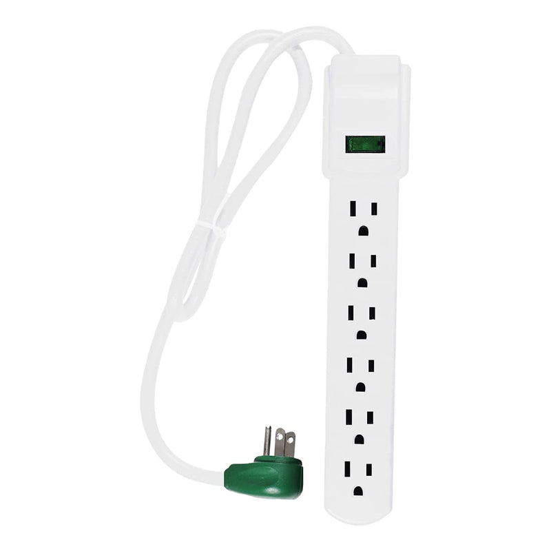 GoGreen Power GG-16103MS 6 Outlet Surge Protector w/2.5' Cord White