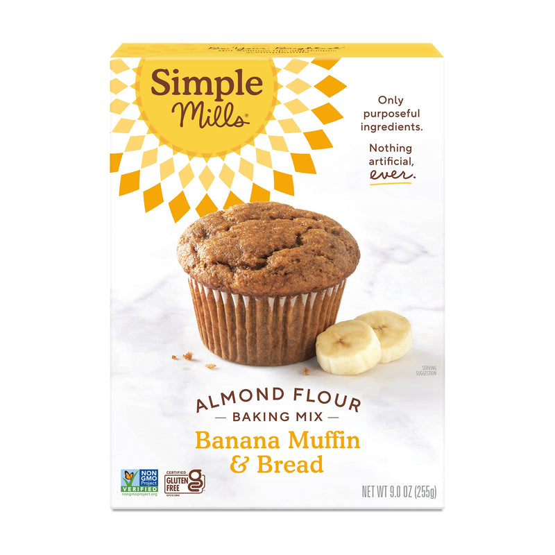 Simple Mills Almond Flour Baking Mix, Gluten Free Banana Bread Mix, Muffin Pan Ready, Made with whole foods, (Packaging May Vary), 9 Ounce Banana Muffin & Bread Mix 9 Ounce (Pack of 1)