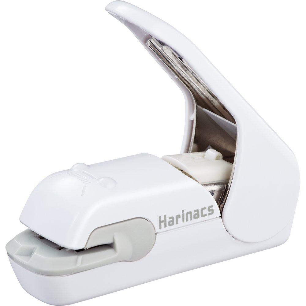 Kokuyo Harinacs Press Staple-Free Stapler; with This Item, You Can Staple Pieces of Paper Without Making Any Holes on Paper(White) by Kokuyo