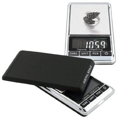 Mini Digital Jewelry Scale,High Precision Pocket Grams Weigh Reloading Scale 300g/0.01g with LCD Blacklight for General Laboratory, Commercial, and Educational use