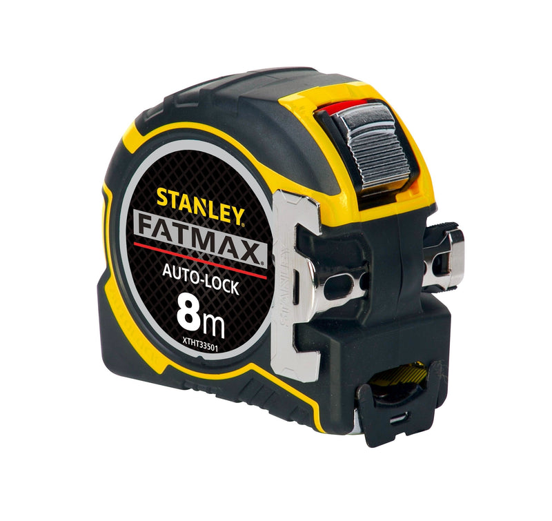 STANLEY XTHT0-33501 FATMAX Autolock Tape, 8m Metric Only, Yellow/Black 8 medium Single