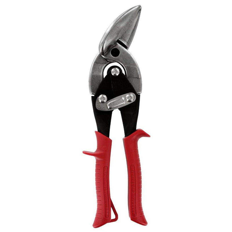 MIDWEST Tool and Cutlery Aviation Snip - Left Cut Offset Tin Cutting Shears with Forged Blade & KUSH'N-POWER Comfort Grips - MWT-6510L